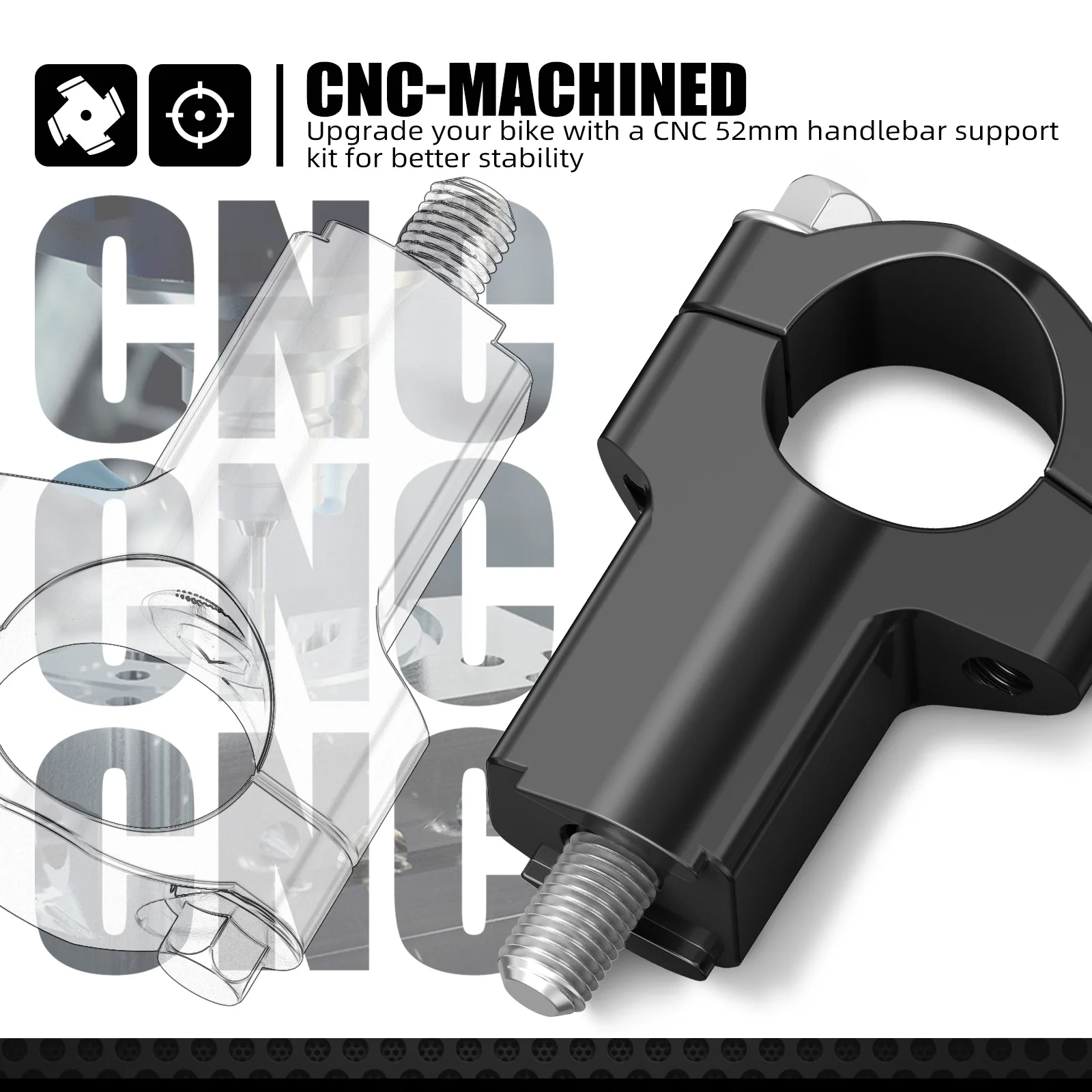NICECNC Für Beta RR 300 2012–2023 RR 125 RR 250 RR 350 RR 390 RR 430 RR 450 RR 480 RR 498 52 mm Lenker-Riser-Klemmhalterung – Detail 2
