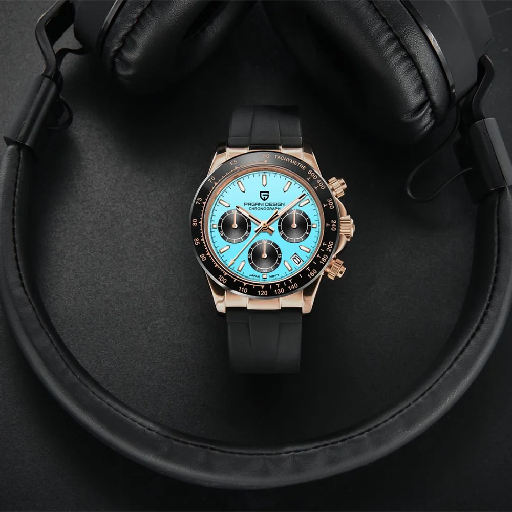 PAGANI DESIGN Neue 40-Herren-Quarzuhr, Saphir-Luxus-Chronograph, Edelstahl, wasserdicht, Herrenuhr, Relogio Masculino