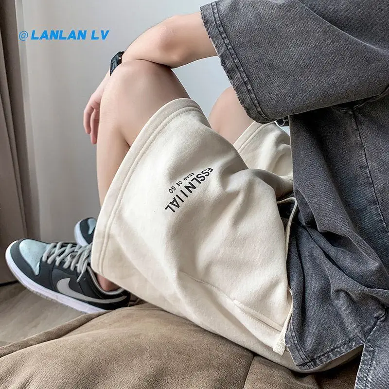 Summer sports pants for men ins trendy loose hot style 2024 casual five-point basketball American shorts for men to wear outside