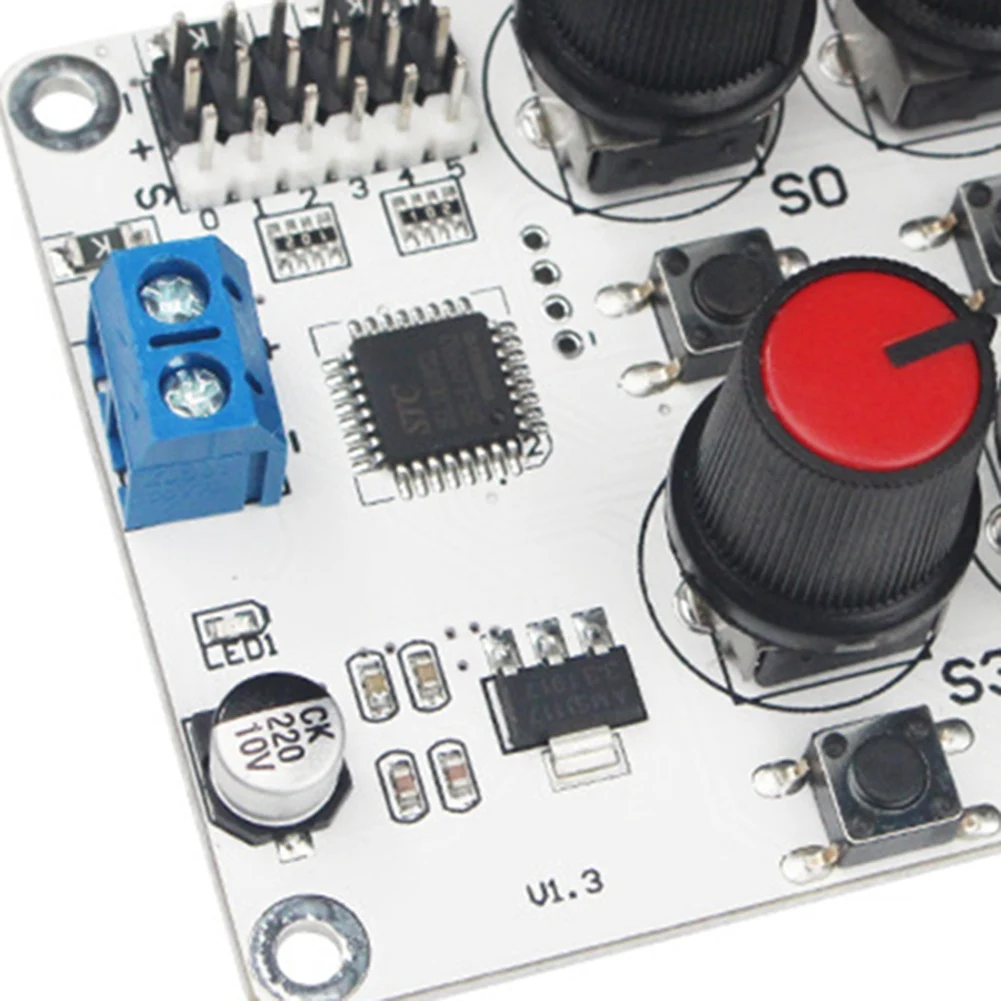 Servoazionamento con manopola rotante Scheda controller a 6 canali/vie Servo tester di protezione da sovracorrente per parte robot Arduino fai da te