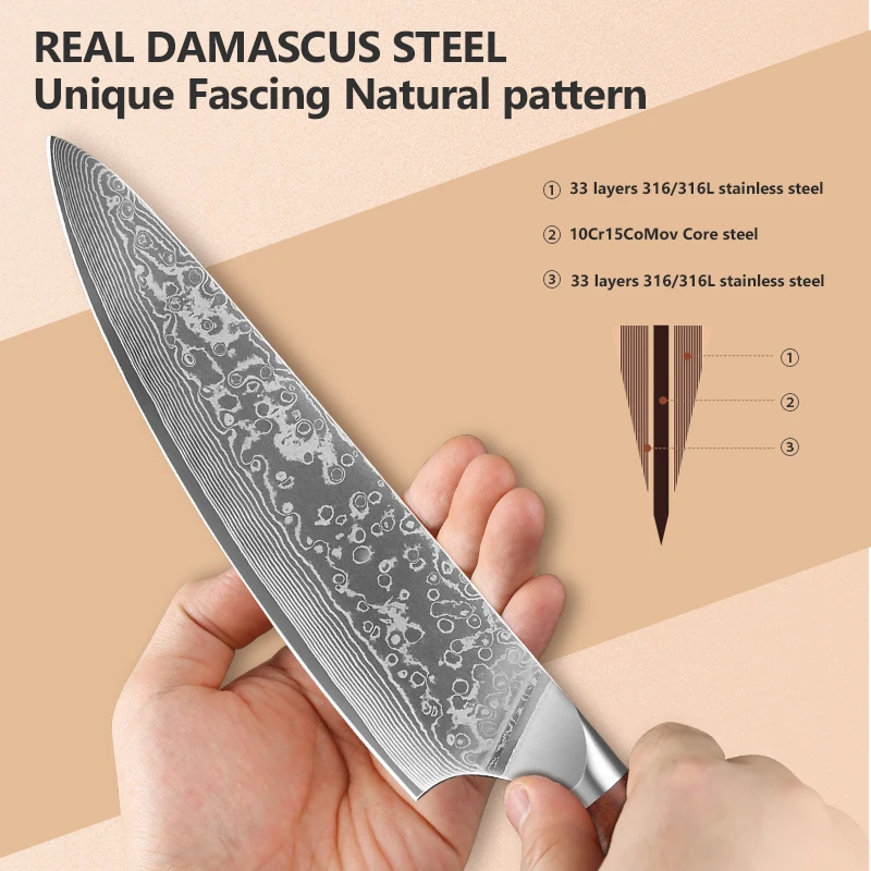 8" Japanese Damascus Chef Knife Set 3