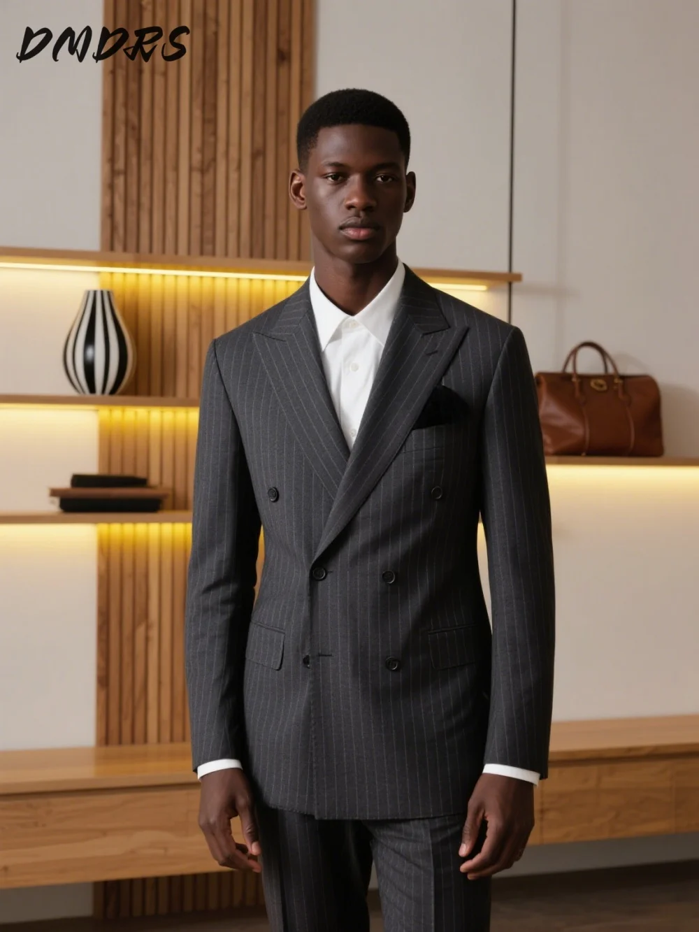 Romantic Single-Stripe Men's Suit For Wedding & Business - Elegant Groom Suit Set With Classic Jacket And Pants Customized