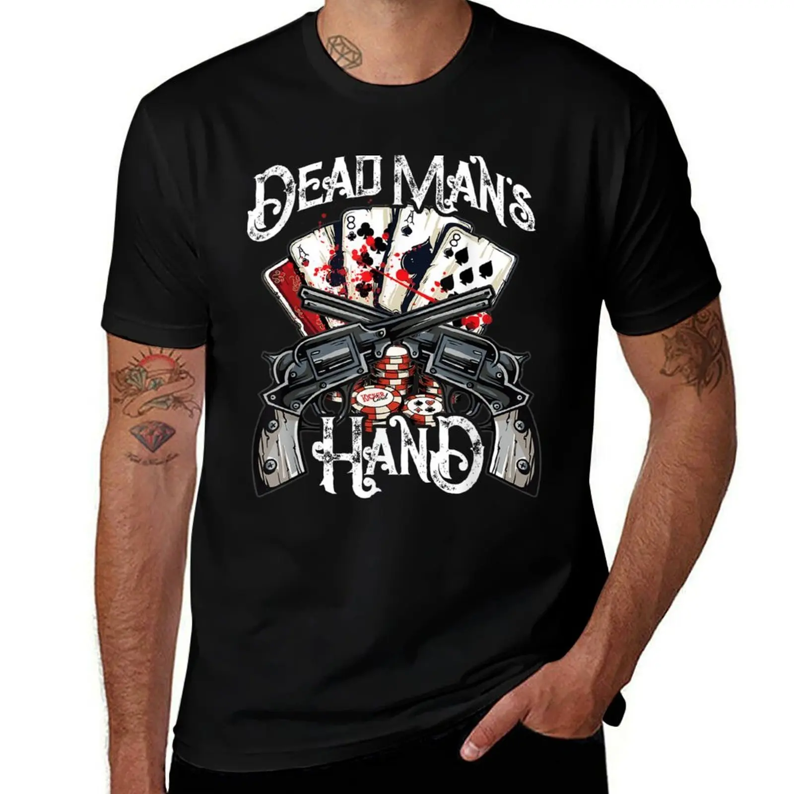 

Dead Man's Hand, Aces & Eights Poker Player T-Shirt man t shirt graphic t shirts for man graphic tees T-Shirt