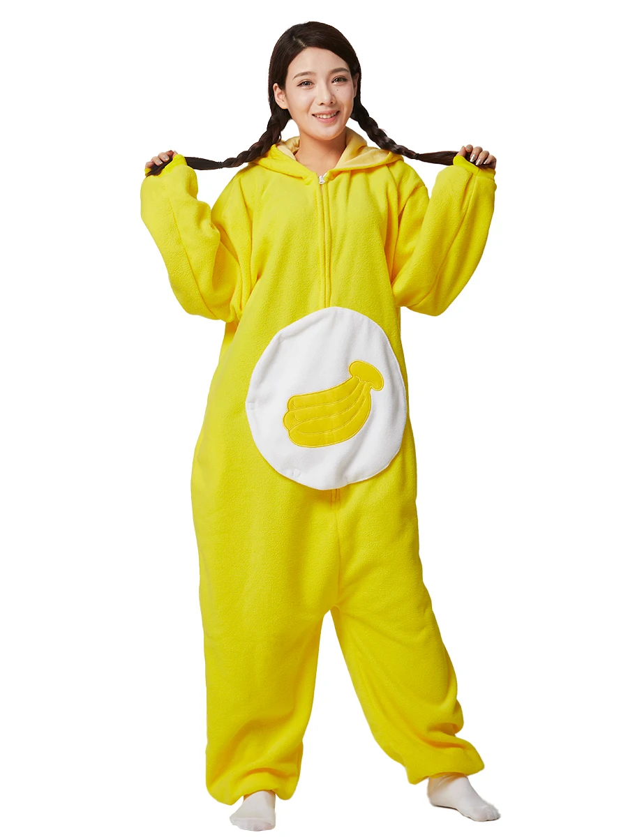 Adult Onesie Banana For Women Men Animal Kigurumi Cute Pyjamas Cartoon Pajama Homewear Halloween Cosplay Party Costume