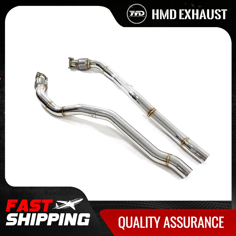 HMD Exhaust System Stainless Steel Performance Middle Pipe for Audi S6 S7 RS6 RS7 C7 4.0T Straight Tube