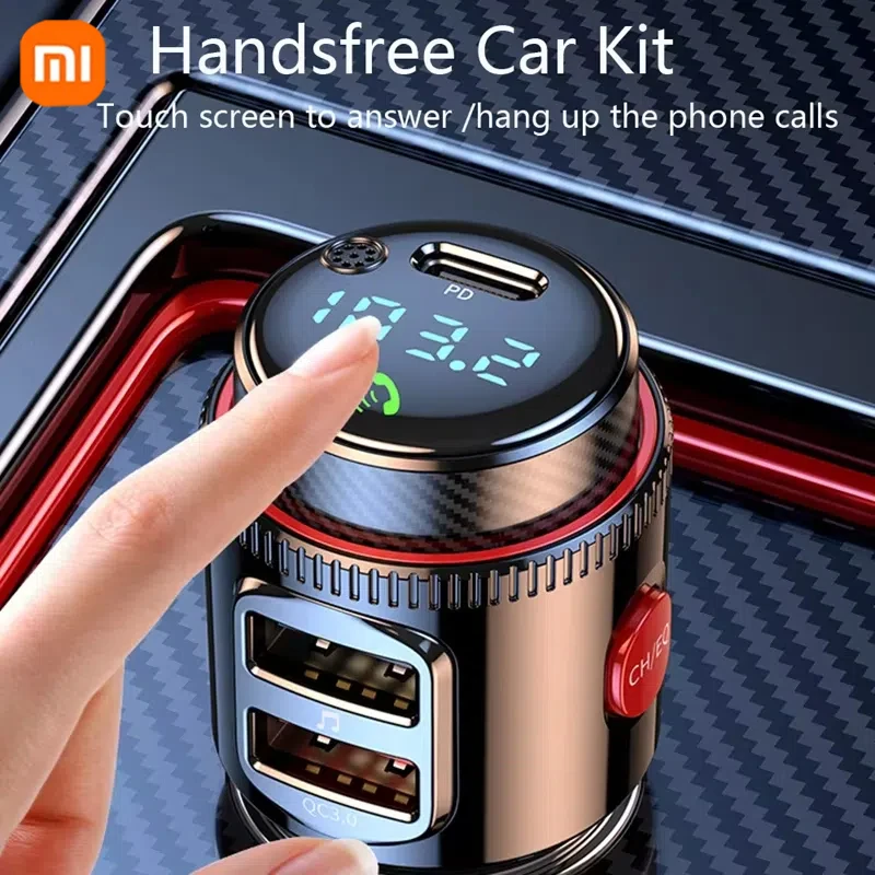 2025 nuevo PD30W + QC 3,0 Bluetooth 5,4 reproductor MP3 para coche transmisor FM inalámbrico manos libres U reproducción de disco USB adaptador de carga rápida para coche