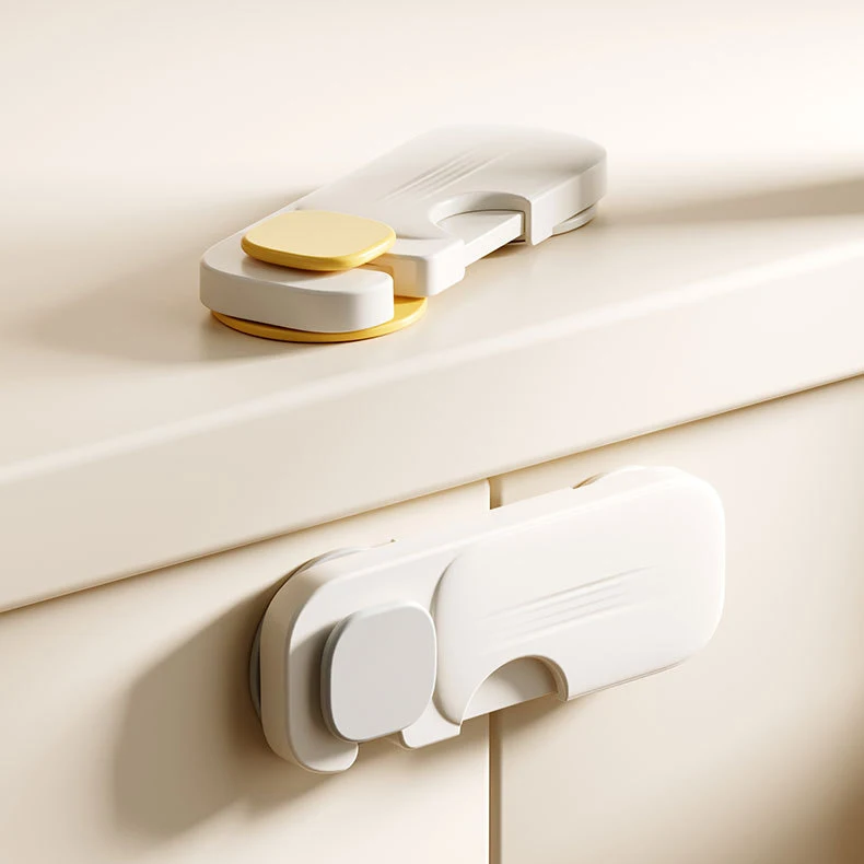 2PCS Cabinet Door Locks for Baby Proofing and Child Safety Cabinet Locks with Adhesive for Drawer Cupboards Fridge Closet
