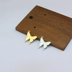 10pcs Stainless Steel Shiny Mirror Polished Butterfly Jewelry Charms Pendant DIY Handcraft Waterproof Antiallergic
