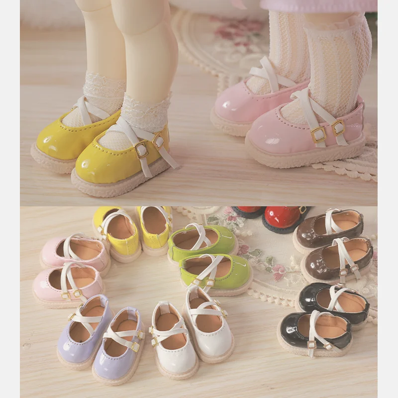 

In stock BJD Shoes 1/6 YOSD 4.6*2.5cm Dafeiyang 4.1*2.3cm Yuanbao Soo Lili Mie Naica GL Body Multi Color Mary Jane Lolita Style