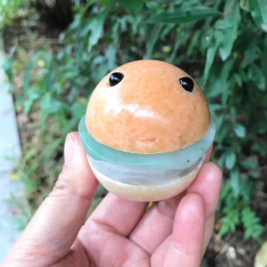 

Натуральный желтый нефритовый зеленый агат, агат, авантюрин, сделано в гамбургере, индийский декор, ювелирные изделия, милое украшение, товары для еды в западном стиле