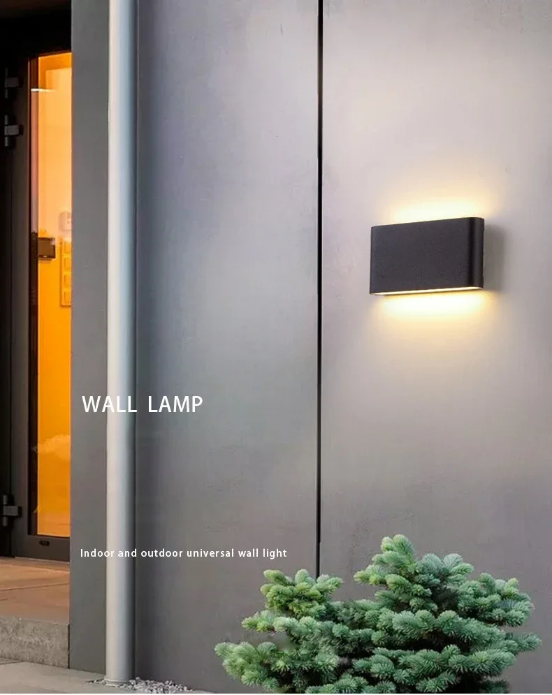 Round Square Modern Wall Lights Garden Porch Ip65 Waterproof Up Down Lighting Outdoor Led Bedroom Lamp Wall Decor