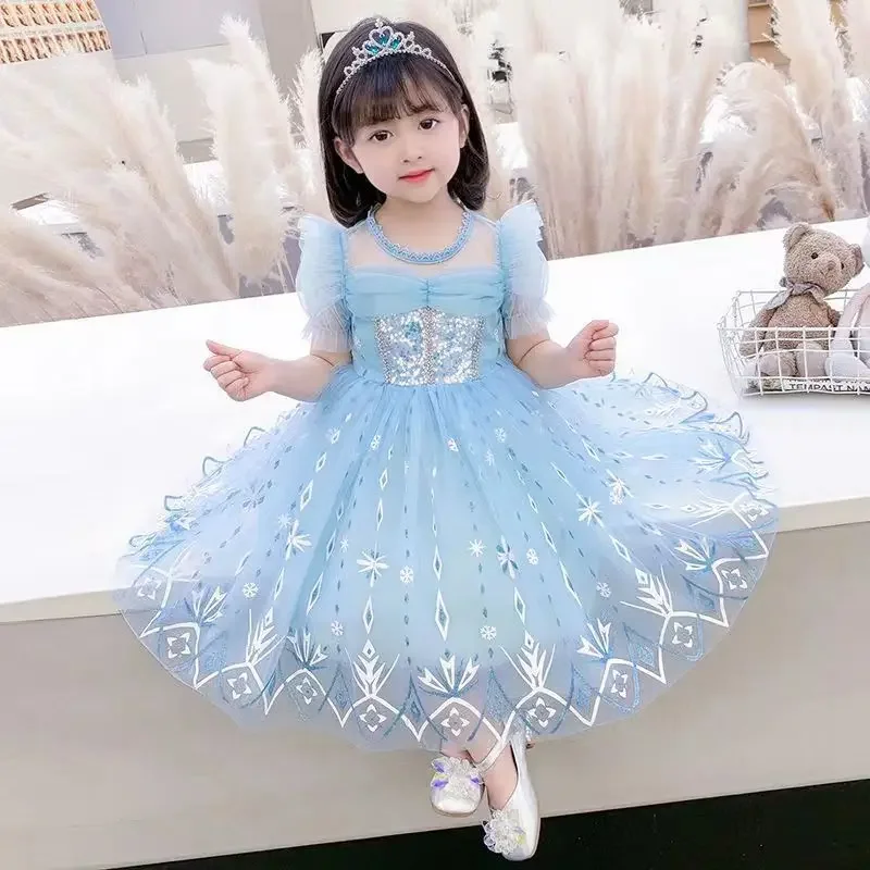 

New Kids Dress Girl Summer Dress Floral Bow Sleeveless Dance Performance Dress Girls Clothes 7 8 9 6 5 4 3 Years Old