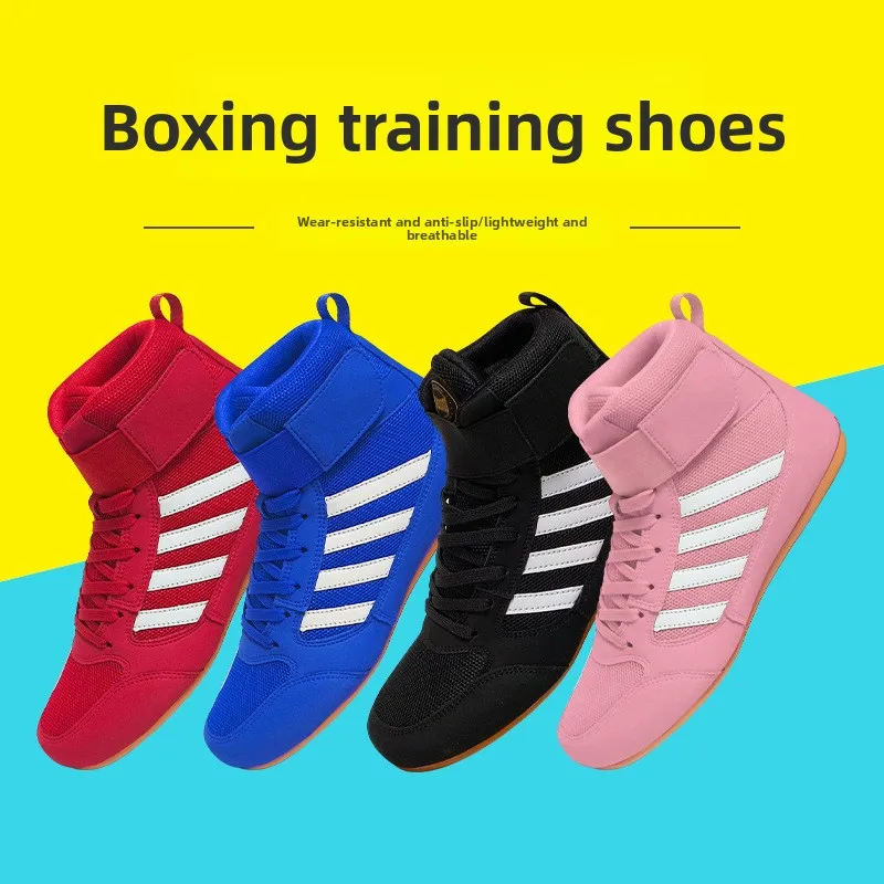 

Kids Professional Fighting Shoes - Breathable Boxing Boots for Children's Sanda Wrestling Weightlifting Combat Training