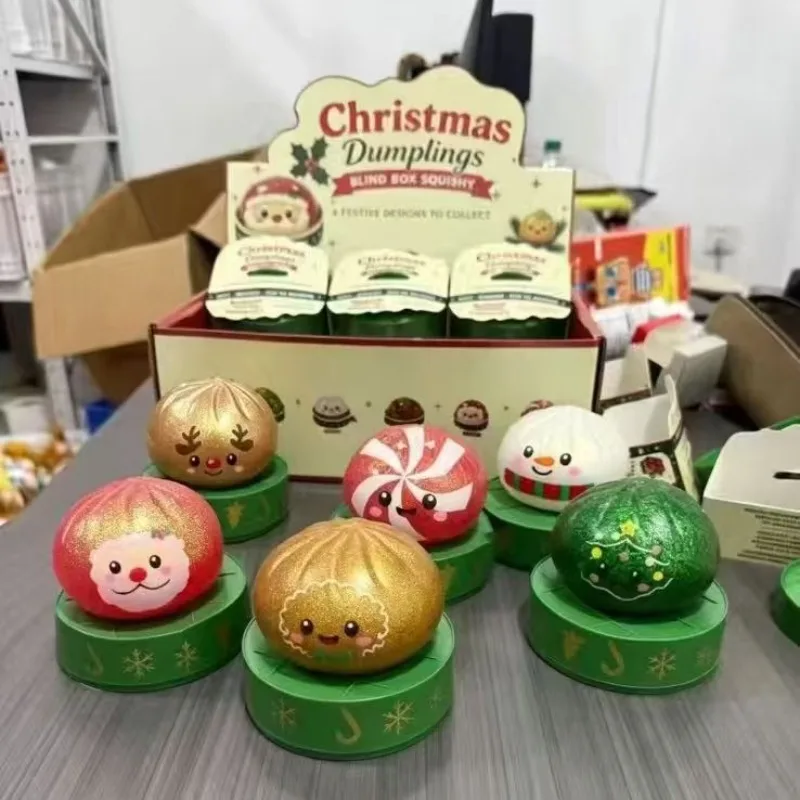 Christmas Dumpling Squishy Snowman, Elk, Santa Claus Squeeze Toys with Box Stress Relief Merry Christmas New Year Gift 2027