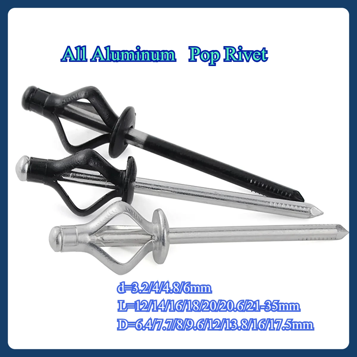 All Aluminum   Pop Rivet/Three Claw Black Pull Rivet
