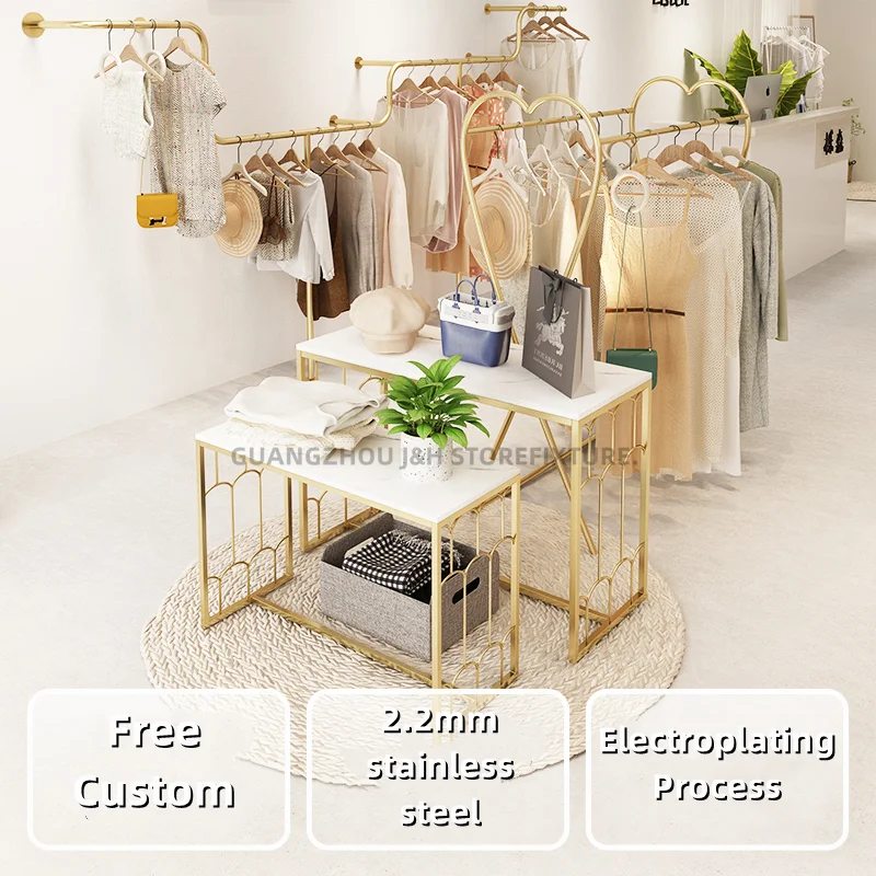 customized.Retail Shop Accessories Pretty Garment Racks And Clothes Display Stand Luxury Display Shelf Store Racks Clot