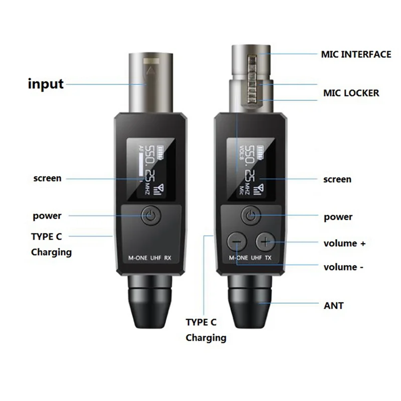 【Superdeals】2X UHF Microphone Converter XLR Transmitter Receiver For Dynamic Microphone Guitar Receiver Transmission Adapter