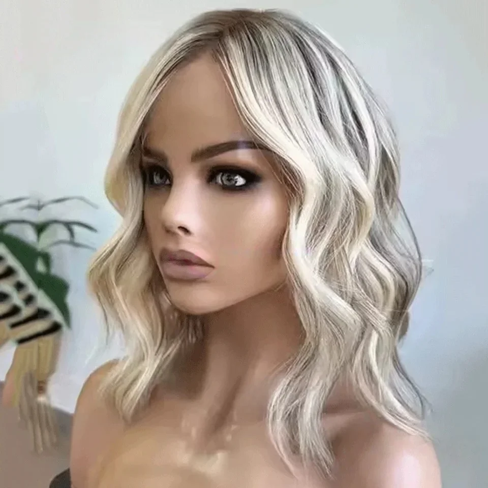 

Body Wave Soft Highlight Blond Hair 150 density and 13×4 100%human hair wig lace front wig, with baby hair pre plucked and f