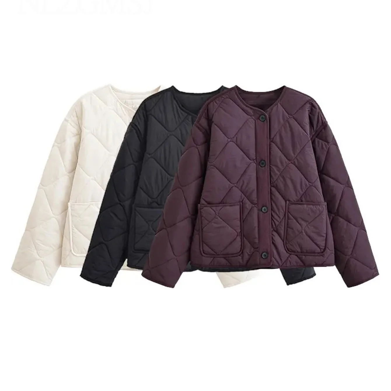 

Autumn Winter Women's Warm Parkas Coat Female Single Breasted O-Neck Jacket Fashion Long Sleeve Coat Street Casual Short Jacket