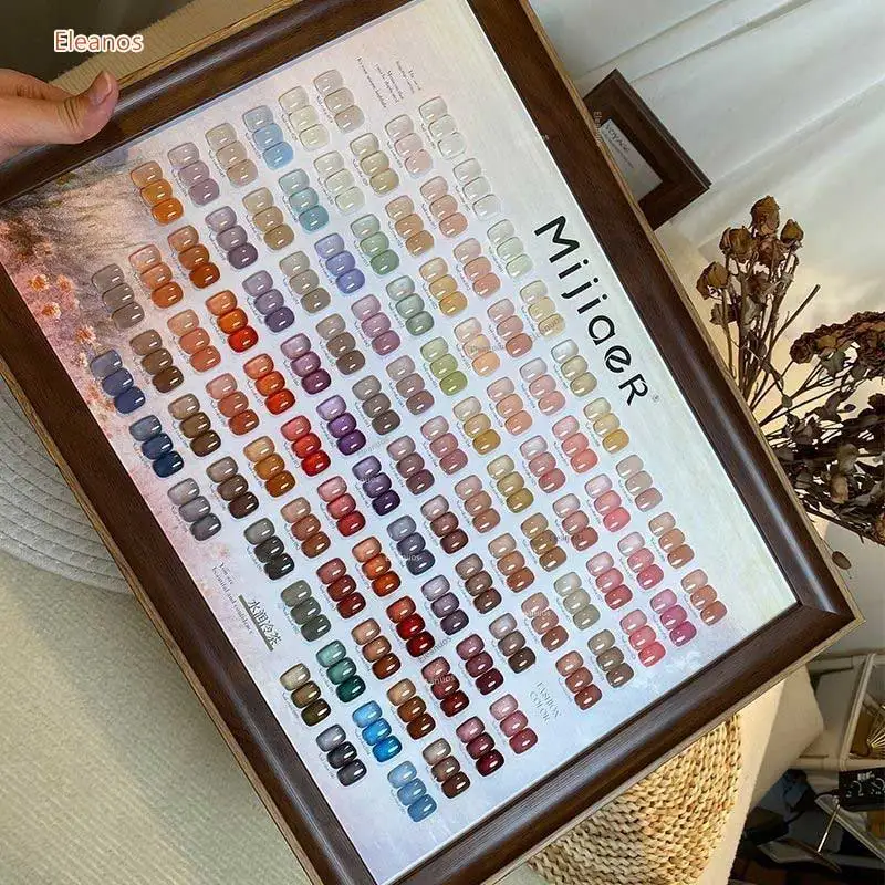 Eleanuos 100 pièces gelée verre Gel vernis à ongles ensemble avec carte de couleur cristal nu rose tremper Kit de Gel UV pour Nail Art manucure Gel