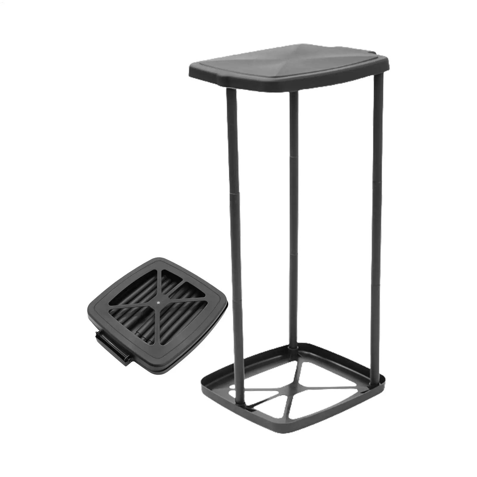 Hanging Trash Holder Telescopic Rubbish Bag Stand with Lid Household Trash Storage Rack for Garden Construction Site