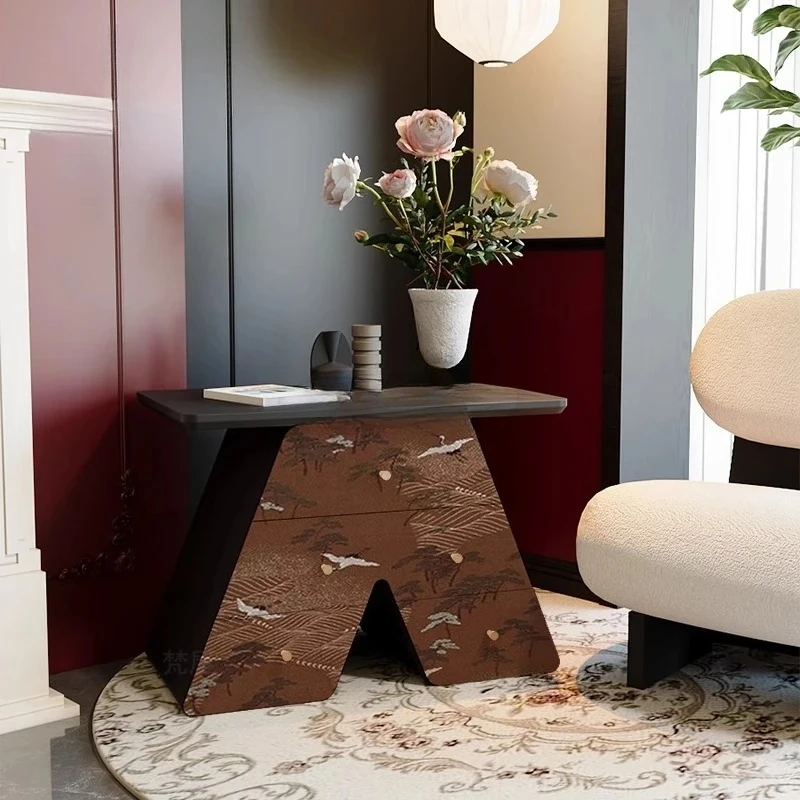 AAMedieval Style Solid Wood Coffee Table, Living Room, Household Multi-functional Storage, Advanced Sense Printing Chest