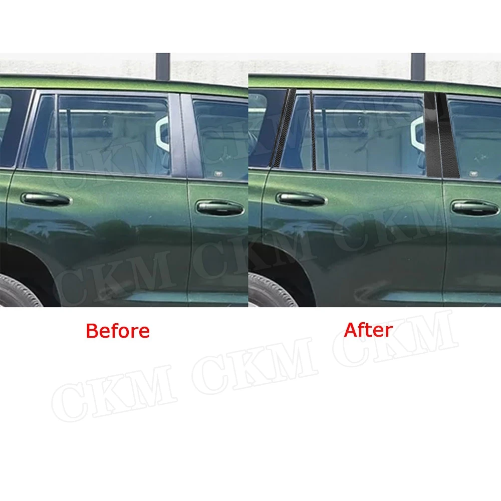 

Углеродное волокно, боковое окно автомобиля, колонна B C, накладка на стойку, наклейки для Toyota Land Cruiser Prado 2010-2018, автомобильные аксессуары