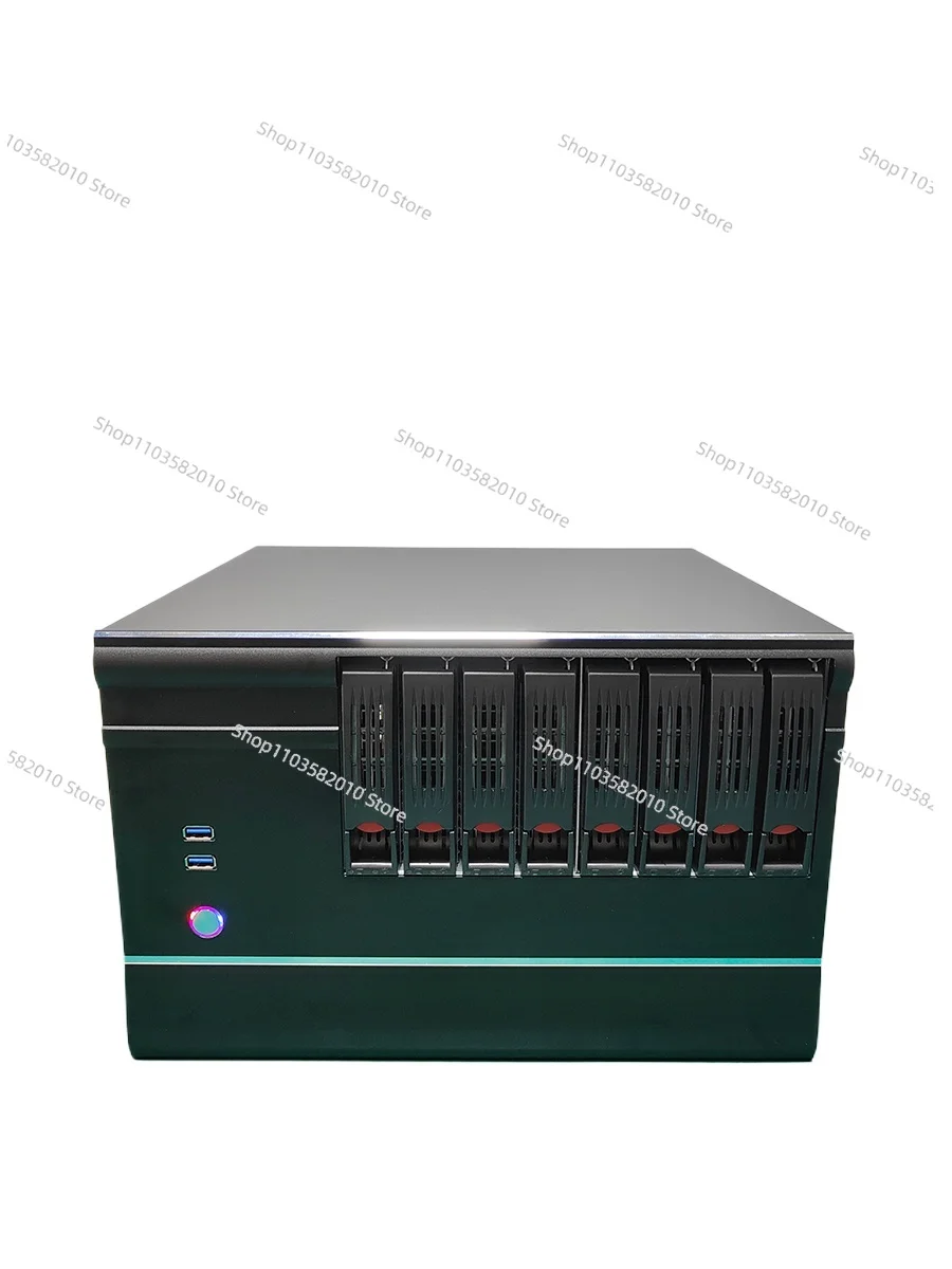 

8 disk nas chassis matx main board plug full height graphics card usb3.0 silent million by enterprise cloud storage server