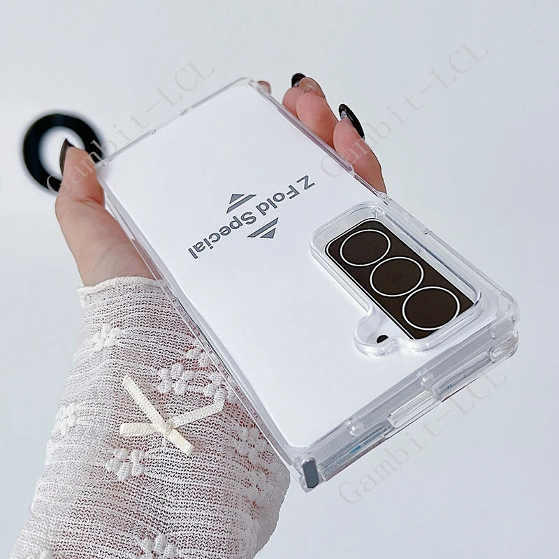 Anti-FallingสําหรับSamsung Galaxy ZพับพิเศษSEซิลิโคนนุ่มTPUกันกระแทกบนFold6 Fold5 Fold4 Fold3 W25 Shell