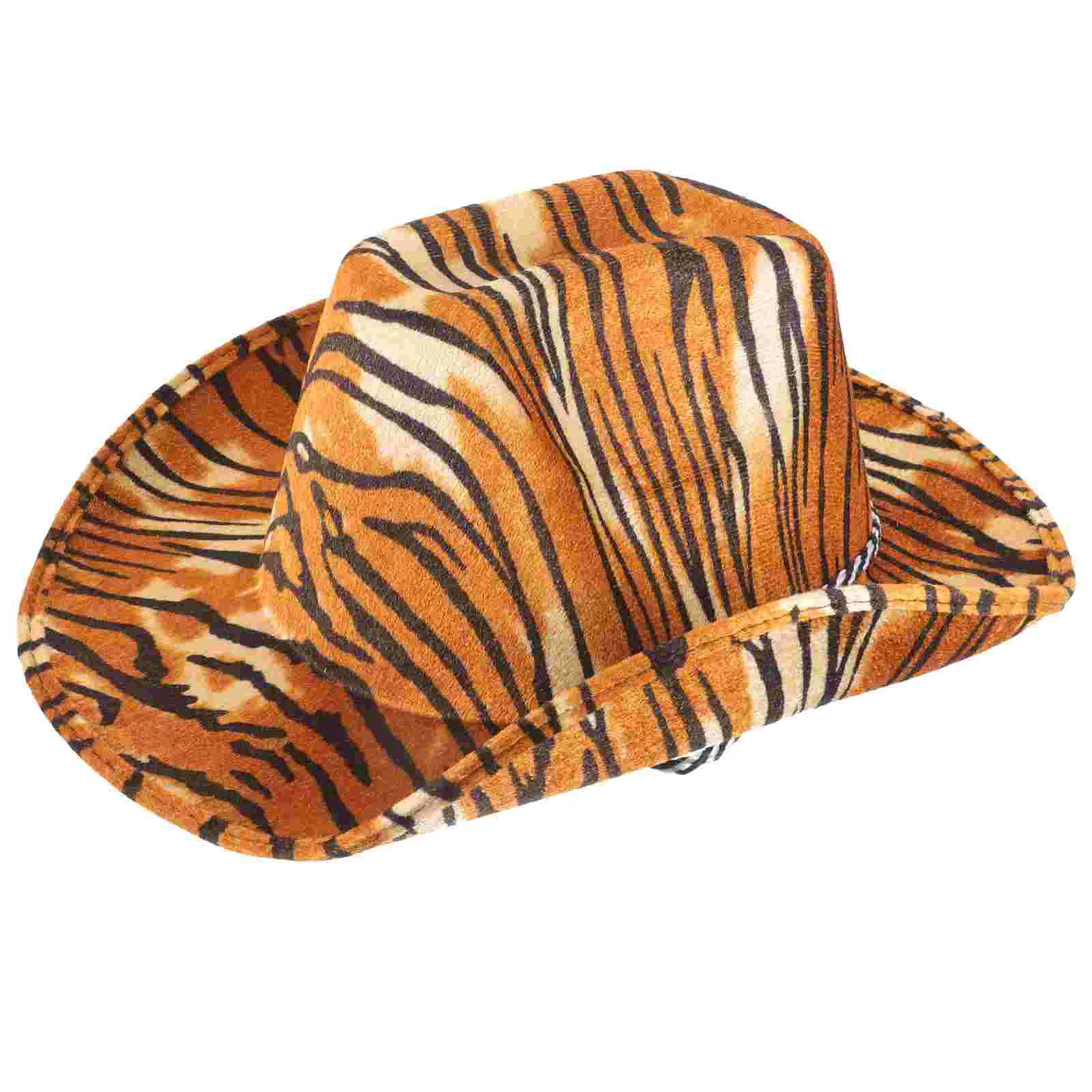 Tiger Cowboy Cowgirl Leopard Hat Cosplay Unisex Cowgirl Outfits Dress up for Women Clothes Printed Halloween