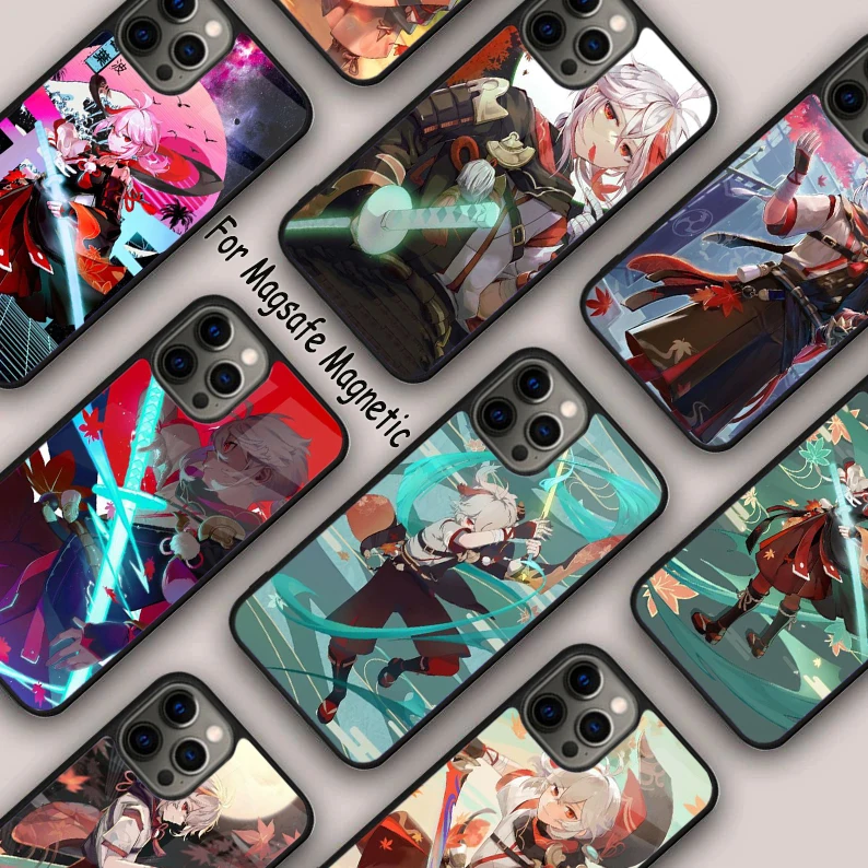

Магнитный чехол Genshin Impact Kaedehara Kazuha для APPLE iPhone 17 Air 16 14 13 12 Pro Max 15 Plus с поддержкой беспроводной зарядки MagSafe