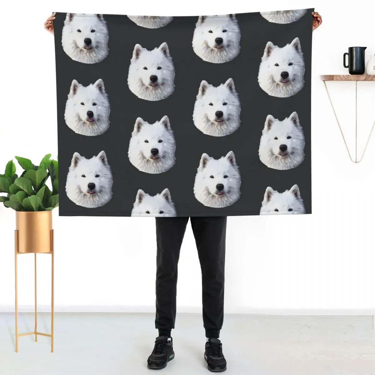 Samoyed- Stunning Dog! Throw Blanket Cozy Throw Blanket Birthday Gift for Him Her