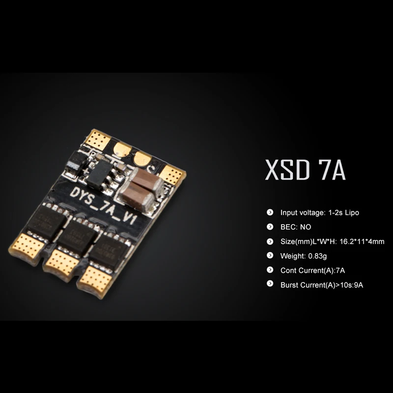 1 / 2 / 4pcs XSD7A 1-2s Micro Speed Control BLheli_S 7A ESC Dshot600 / Dshot300 / / Oneshot42 / Multishot And Damped Light