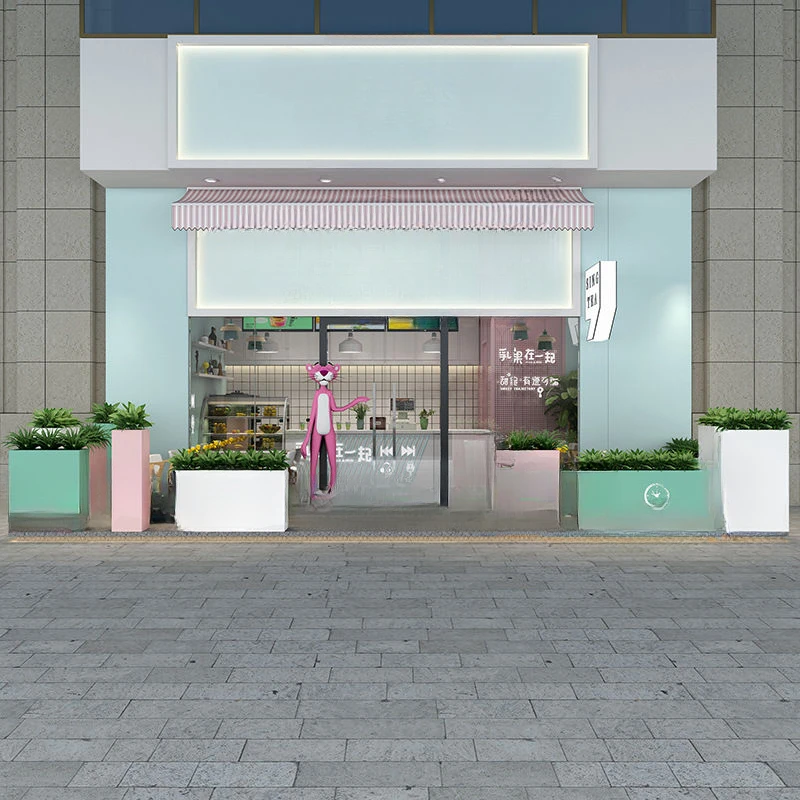 combinação de caixa, cama de vaso de divisória externa, slot, ferro forjado