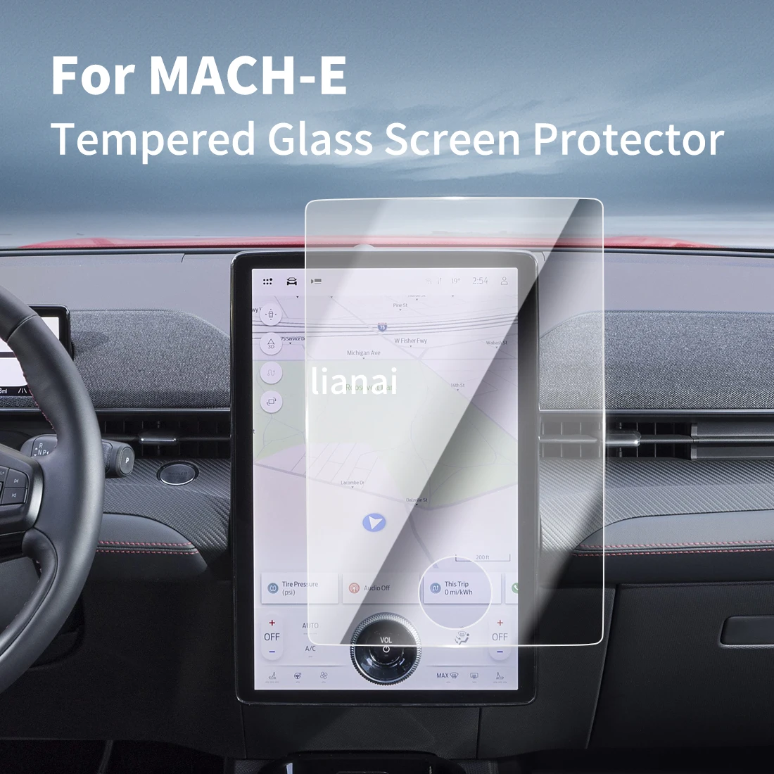 Screen Protector for 26 Ford MACH-E Tempered Glass GPS display Video Navigator Car Stickers Fingerprint-resistant supplies