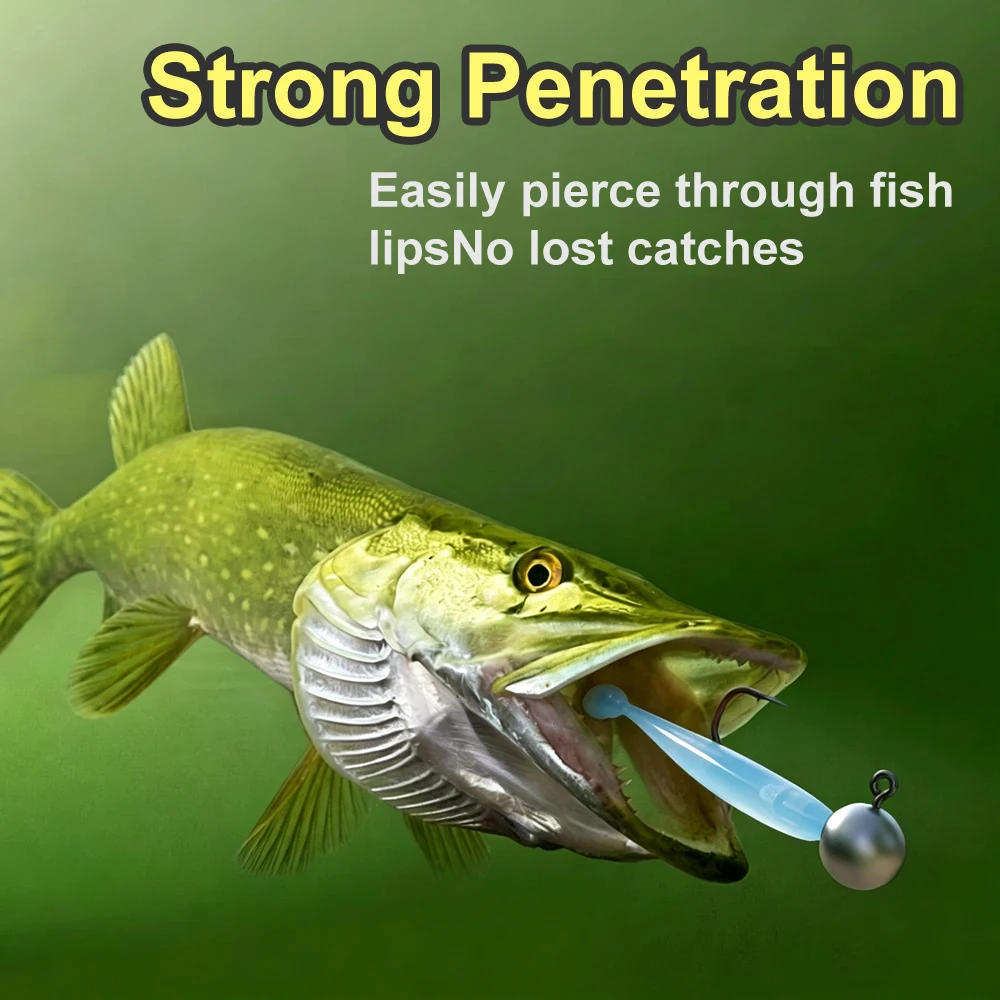 30 Stück/Set Angelhaken mit Jigkopf 1g-28g Scharfe Haken für Weichköder Crankbait Bass Hecht Forelle Zubehör – Detail 3