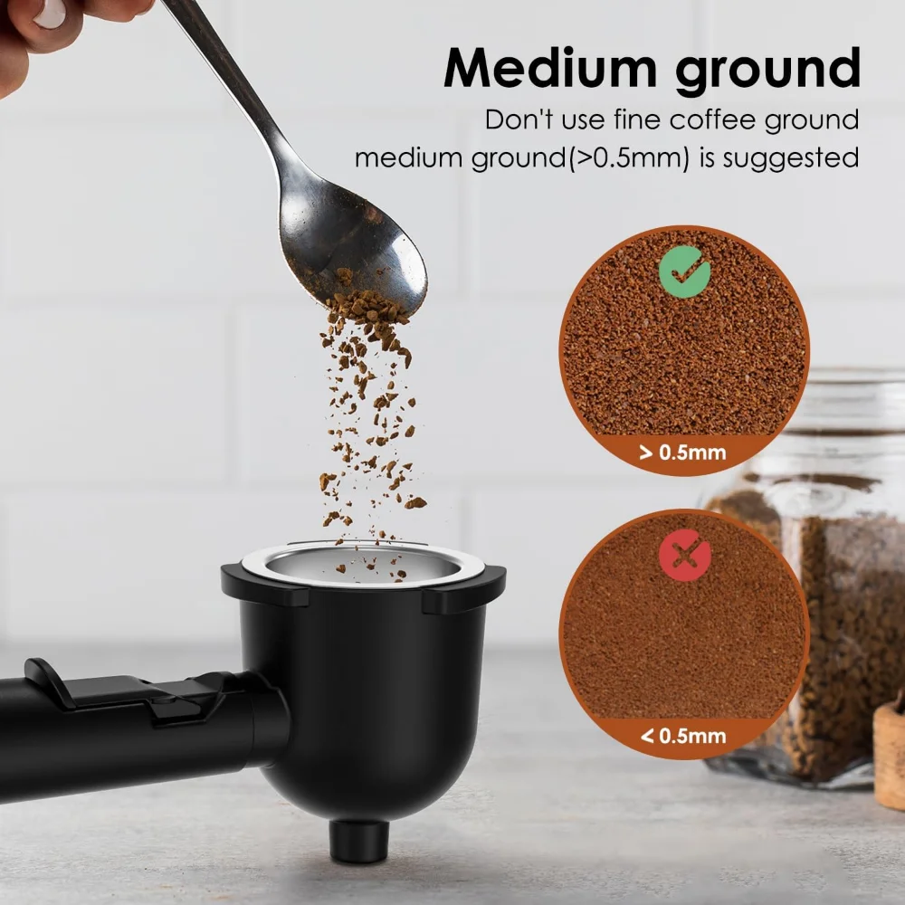 3.5 Bar Espresso Cappuccino Machine with Milk Frother, 1-4 Cup Portable Coffee Maker for Latte, Cappuccino, 800W, Black