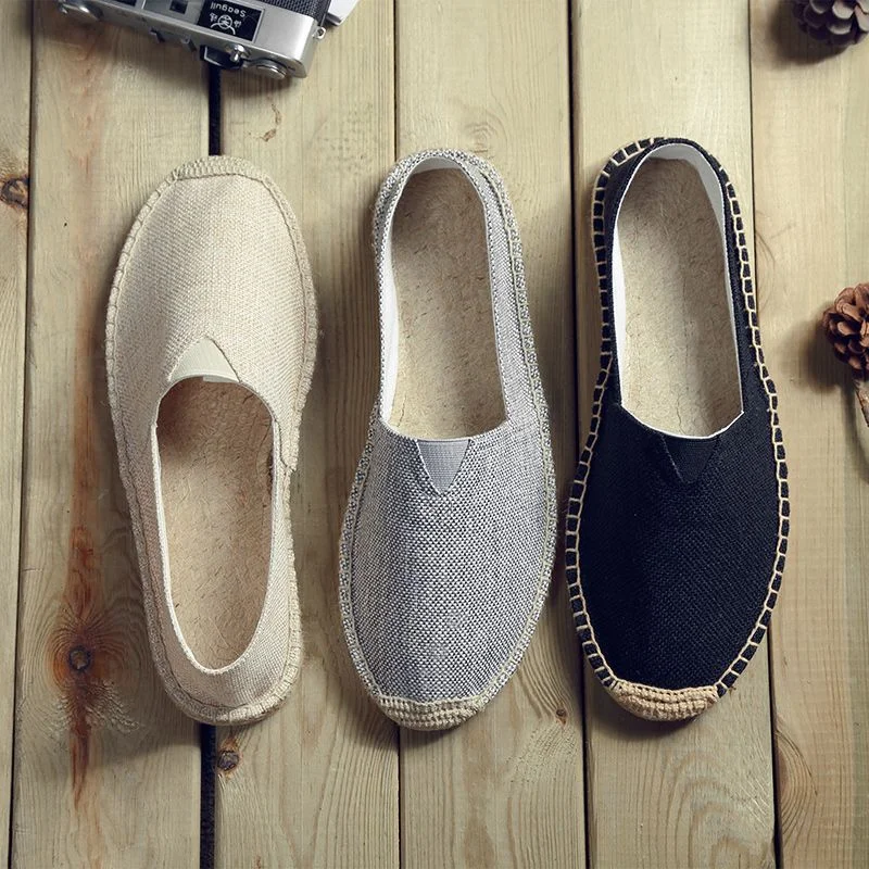 Women Canvas Espadrilles Slip‑on Flat Shoes Multi‑Pattern Stripe Plaid Print Jute Wrapped Sole Casual Lightweight Walking Loafer