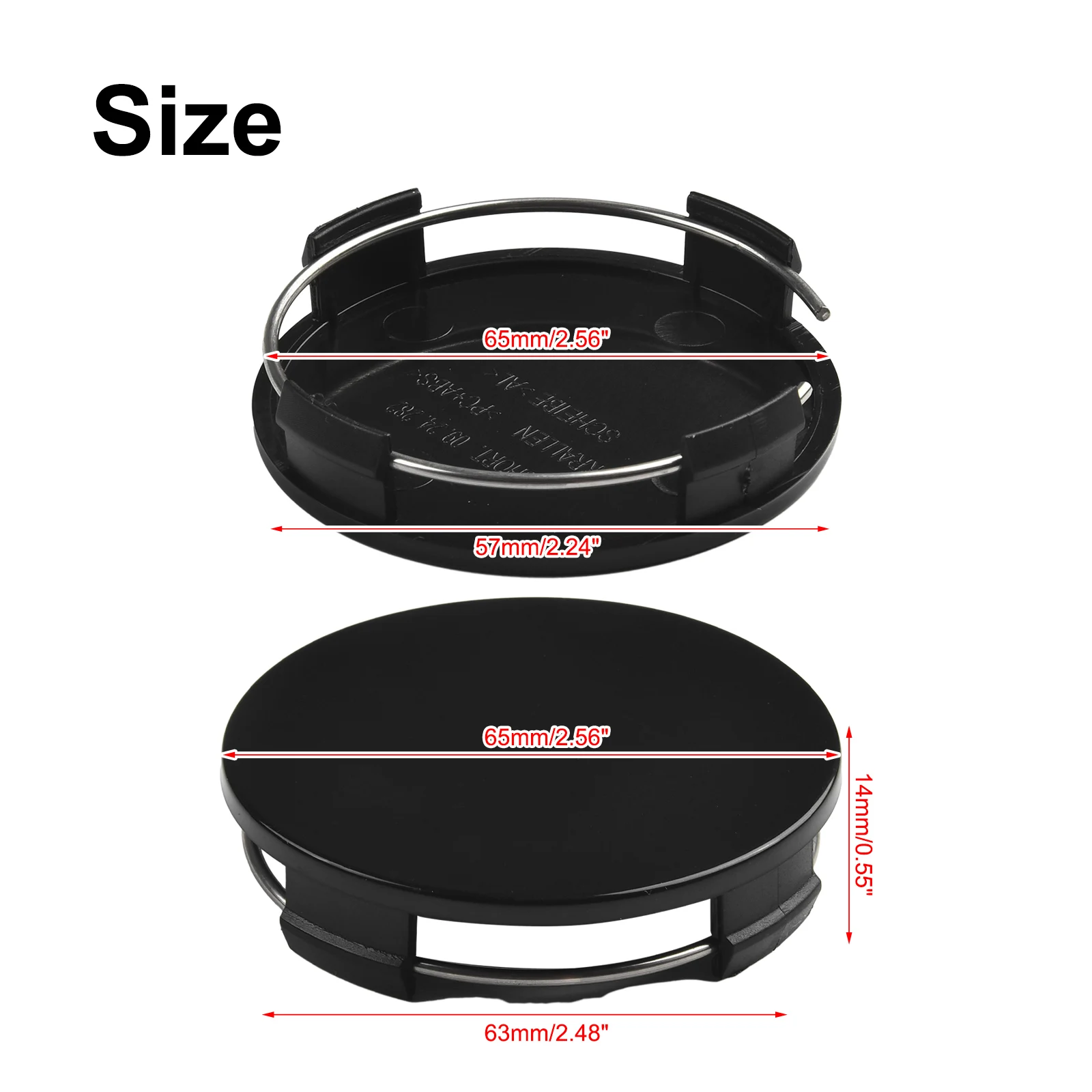 4pcs 65mm Car Vehicle Wheel Hub Center Cap Cover ABS Black For Most Cars Trucks Wheels Tires Parts Wear Parts