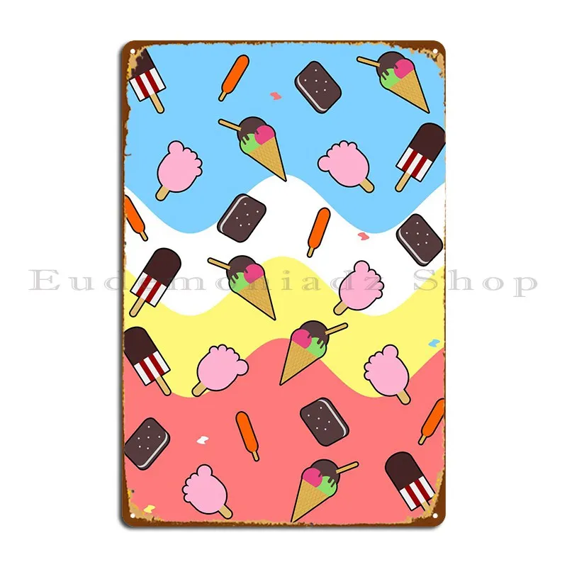 Ice Cream Everywhere Metal Plaque Printing Party Wall Cave Printing Cinema Tin Sign Poster