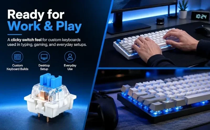 20–100 Stück Tastaturschalter, Tastatur-Klicker, Tastenersatz, 3-poliger taktiler Schalter, Tastatur-Ersatzzubehör und Clip – Detail 11