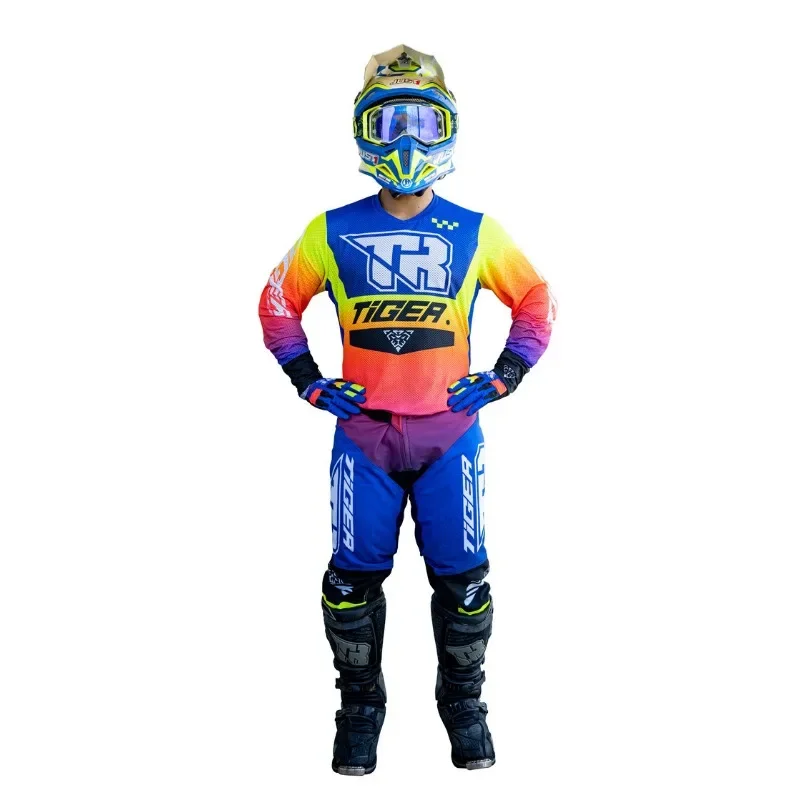 Traje de Motocross TR para hombre y mujer, conjunto de carreras para montar en motocicleta todoterreno, transpirable para las cuatro estaciones