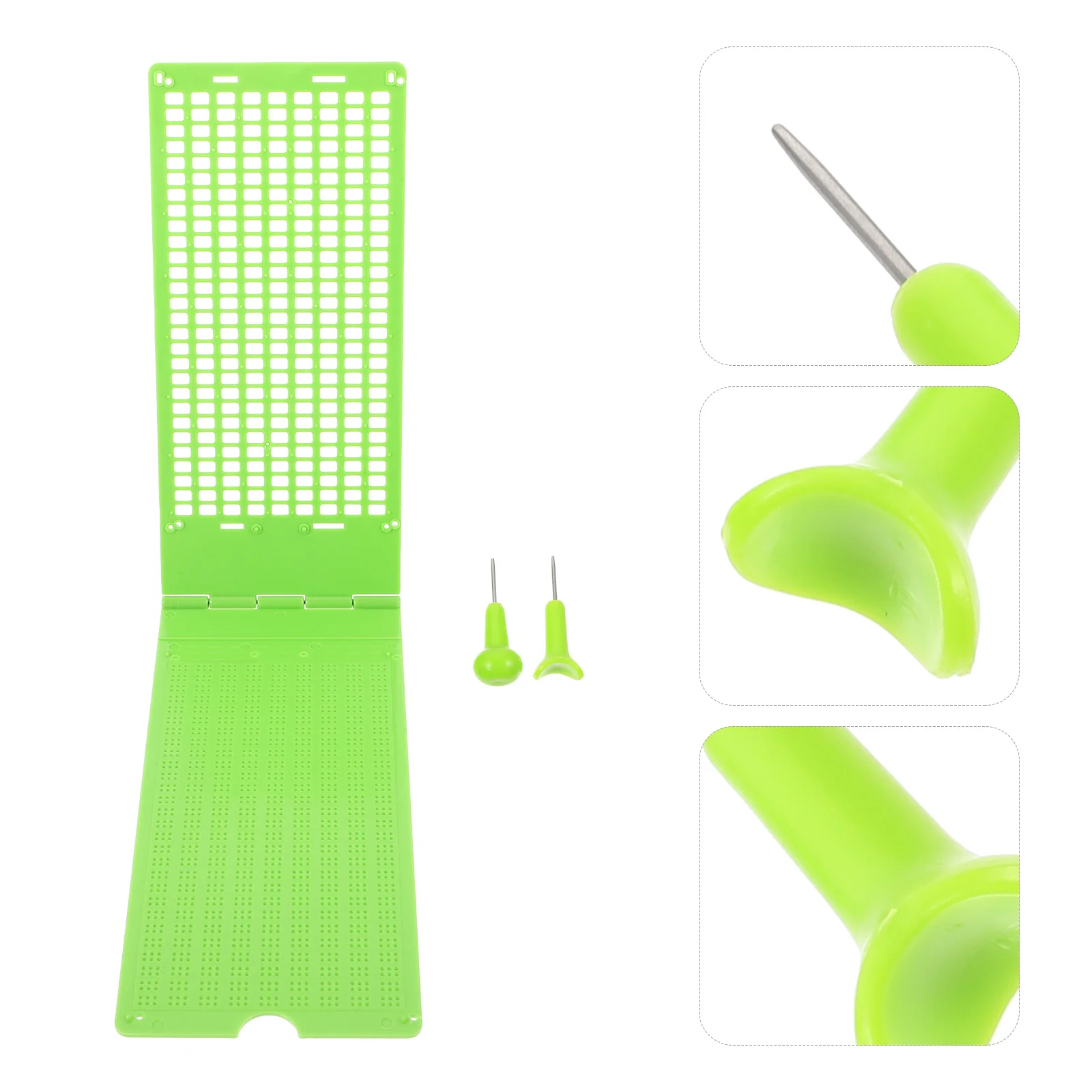 مجموعة واحدة من كتابة برايل للوحة برايل محمولة خفيفة الوزن مع قلم قابل لإعادة الاستخدام وهيكل بسيط وموثوق ونقطة شفافة #1