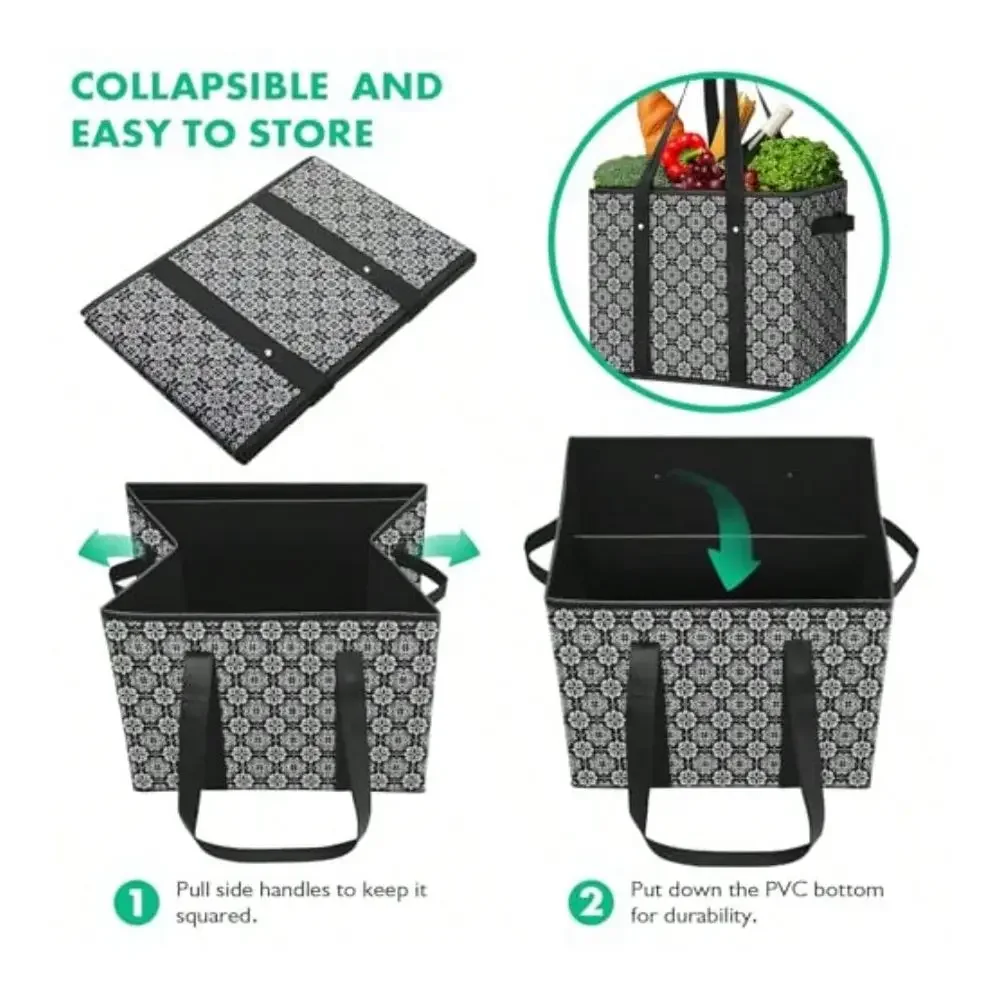 

Grocery Bag 3 PackLar Grocery Tote Bag Water Reitant Hong Bag Foldable Grocery Bag For Clothe And Black