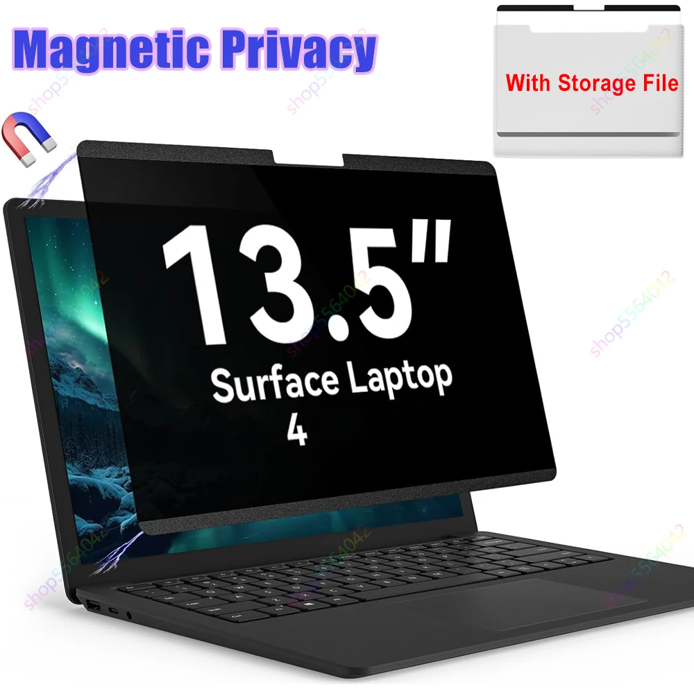 Magnetic Privacy Screen Protector for Microsoft Surface Laptop 4 13.5 Inch Anti Glare Filter Anti Blue Light Film Reusable