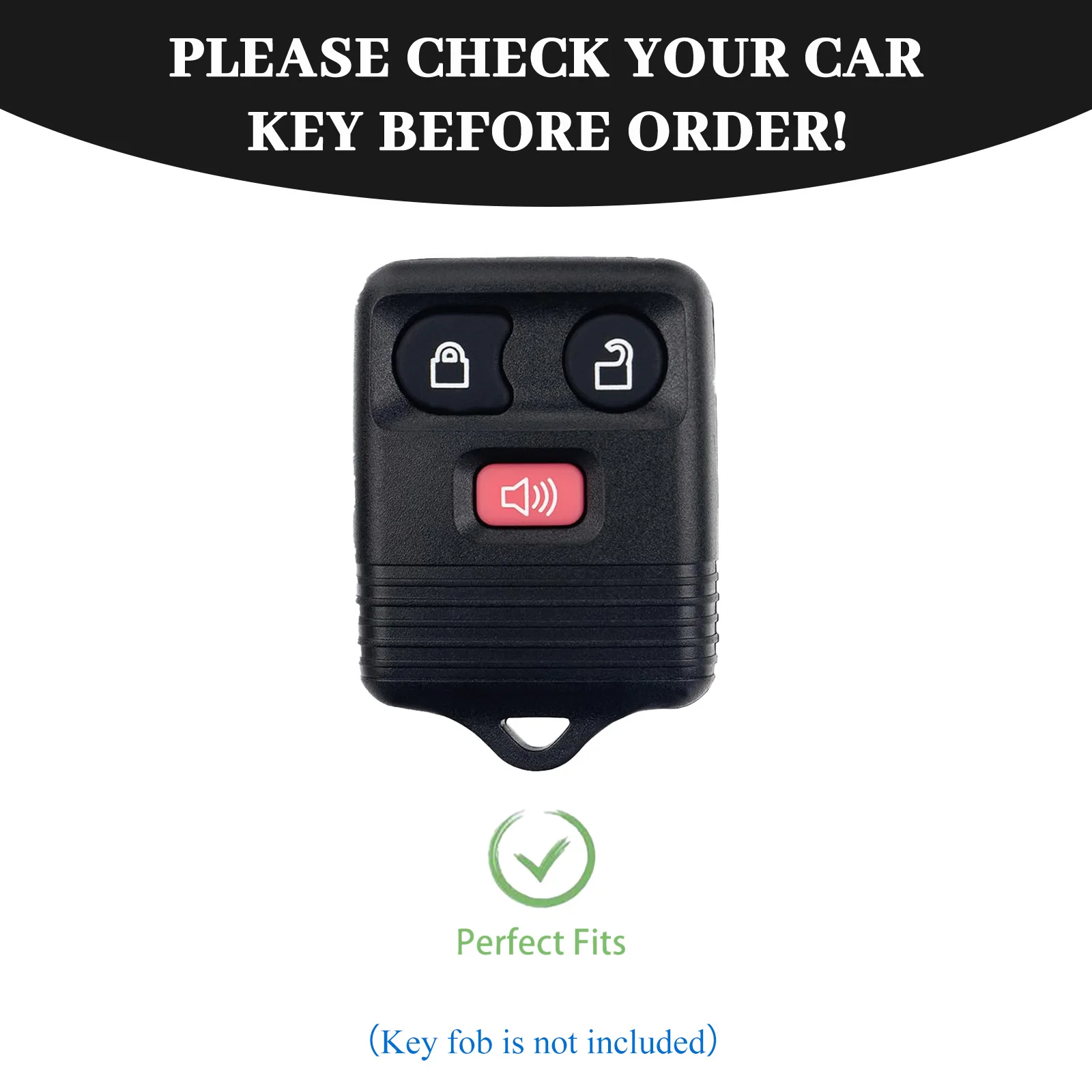 Car Key Case Fob Shell for Ford Older Model Pickups, Escape, Export, Raptor F650 Car Key Cover