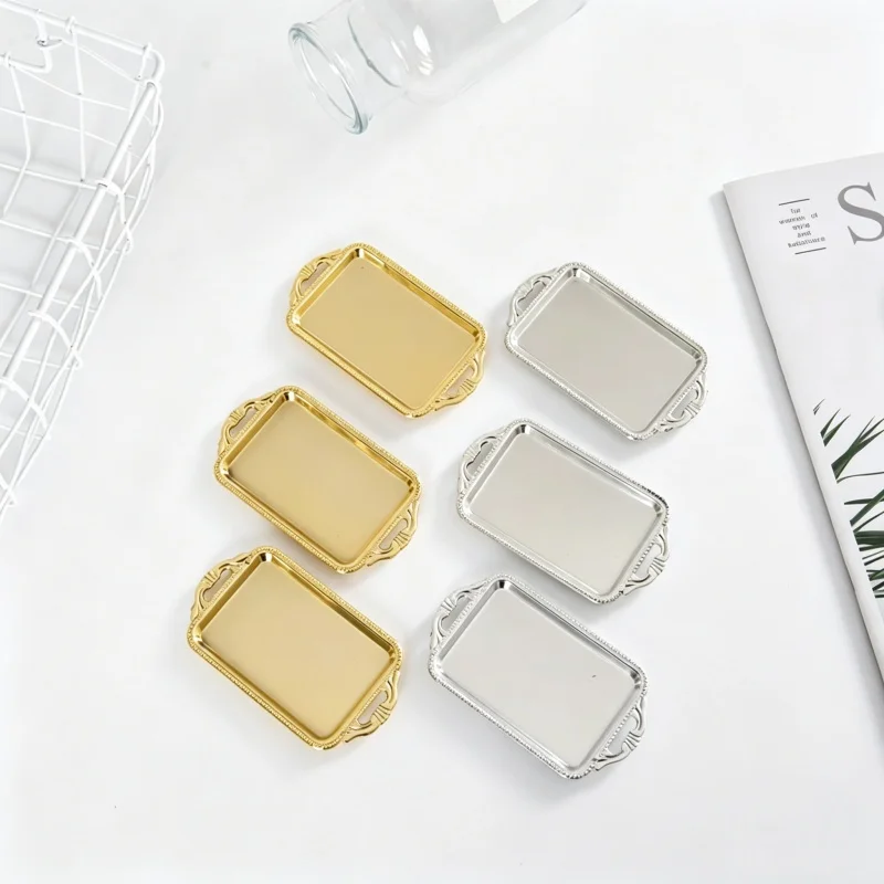 

10Pcs Vintage Rectangular Cake Plate Plastic Cupcake Dessert Displays Tray Pastries Cookies Cake Board Bottom Base Baking Mat