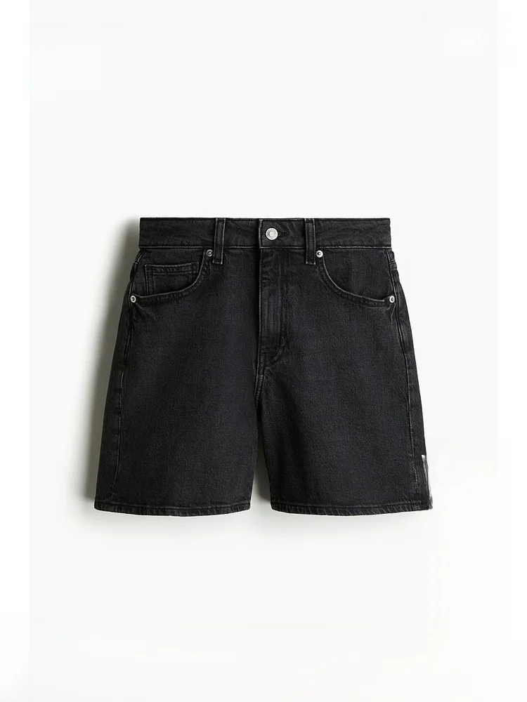 

High Waist Slim Fit Denim Shorts for Women Trendy Hot Girl Summer Fashion H&M Ladies Jeans High Waist Contoured Shorts