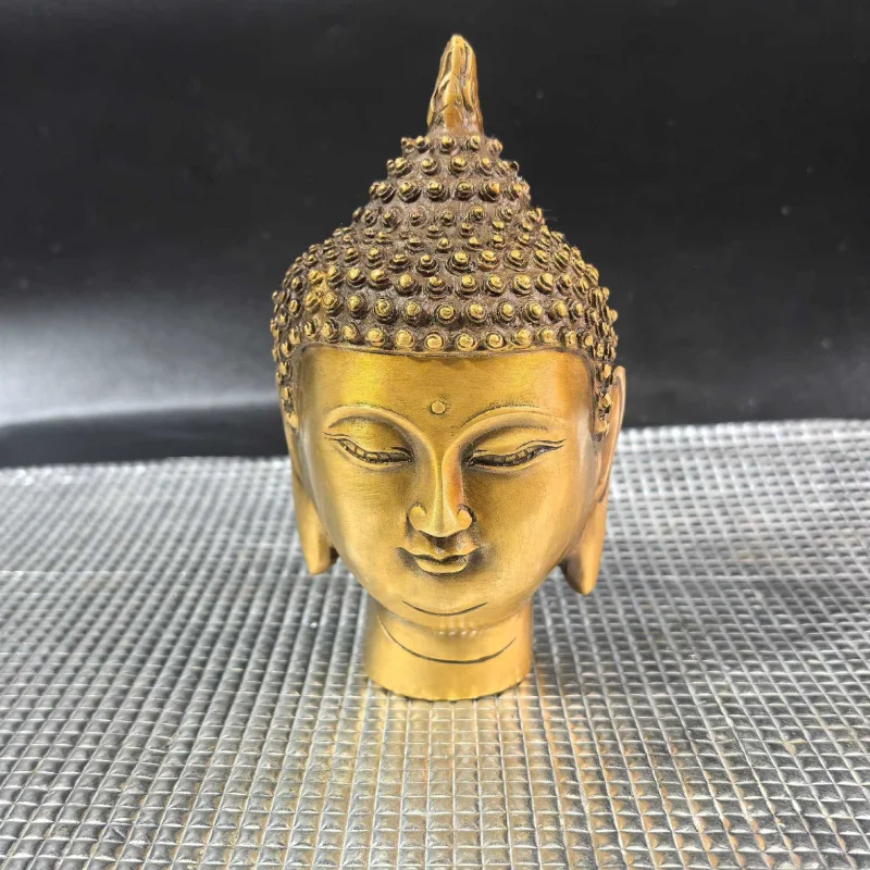 

Коллекционное украшение: латунная голова Будды Шакьямуни, подарок для домашнего декора, изделие ручной работы
