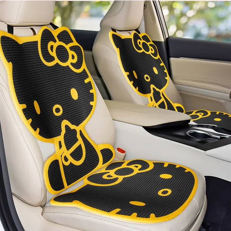 Sanriod Hello Kitty Car Seat Cover Cushion Protector Summer Anime Pad Accessories Cute Cartoon Seat Protect Cushion Automobile